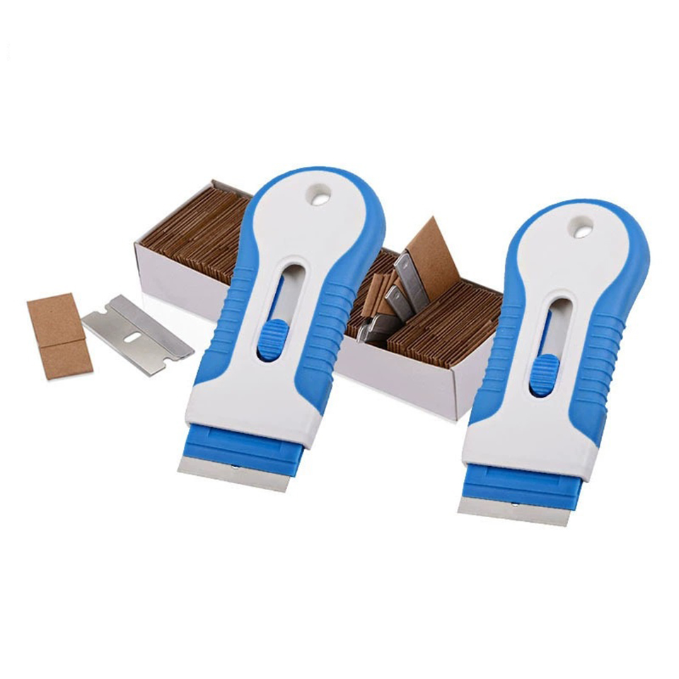 Retractable Razor Blade Scraper With 10 Blades,Safe Adhesive Remover Tool for Labels, Stickers, Decals & Glue Residue KDL-89