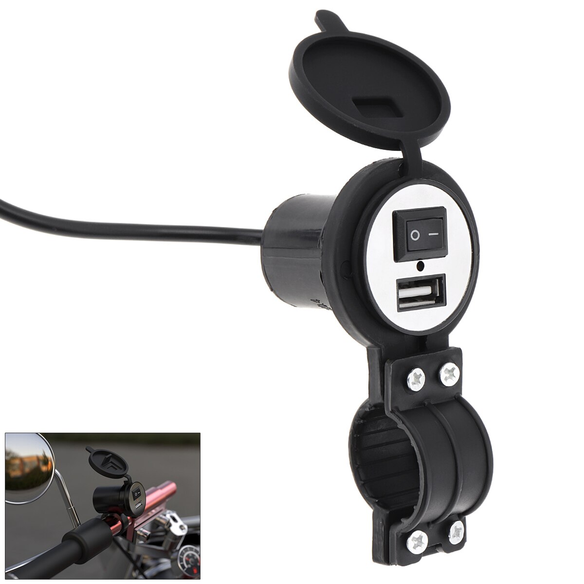 Motorfiets Laders 12V Usb Motorcycle Socket Plug Waterdichte Schakelaar Telefoon Oplader Adapter