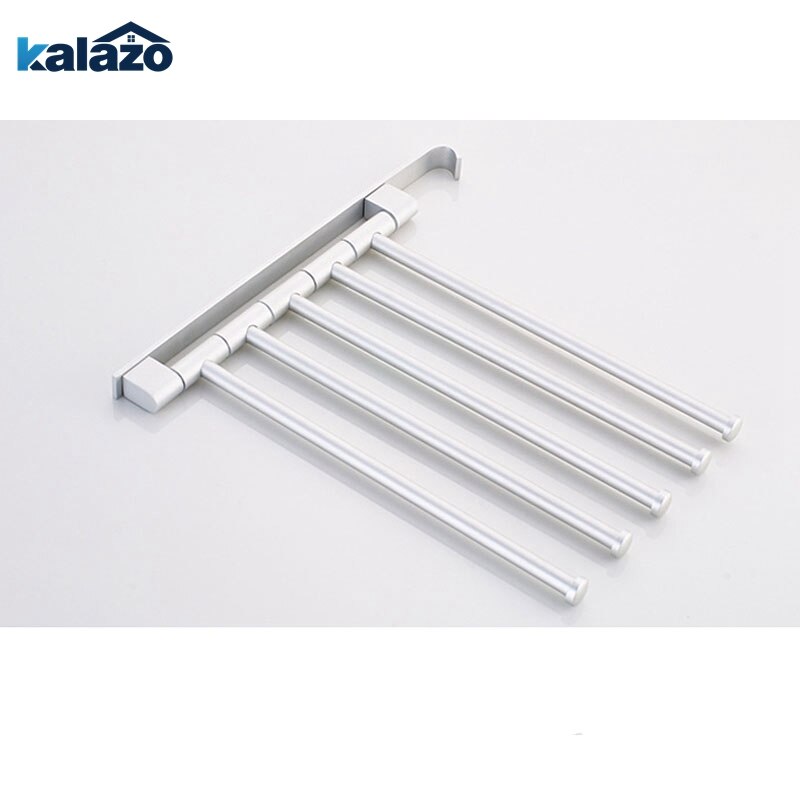 2/3/4/5 Rods Towel Bar Rotating Towel Rack Bathroom Kitchen Wall-mounted Towel Polished Rack Holder Hardware Accessory