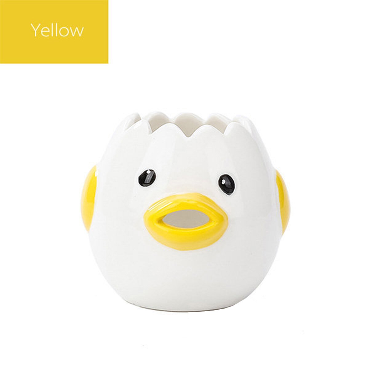 Cartoon Chicken Egg Yolk White Separator Ceramics Egg Separator Tool for Kitchen: YELLOW