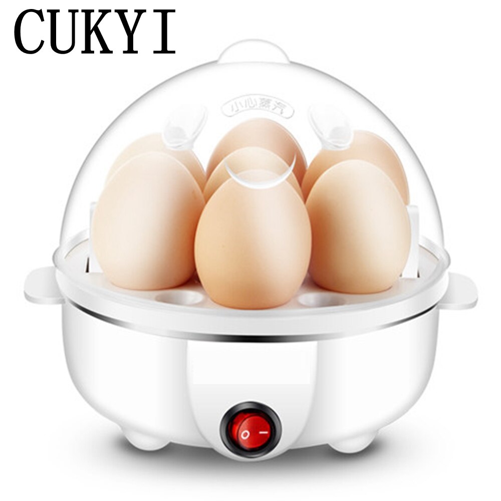 CUKYI Double layer Multi-function Electric Egg Cooker Boiler Stainless steel automatic power-off Mini