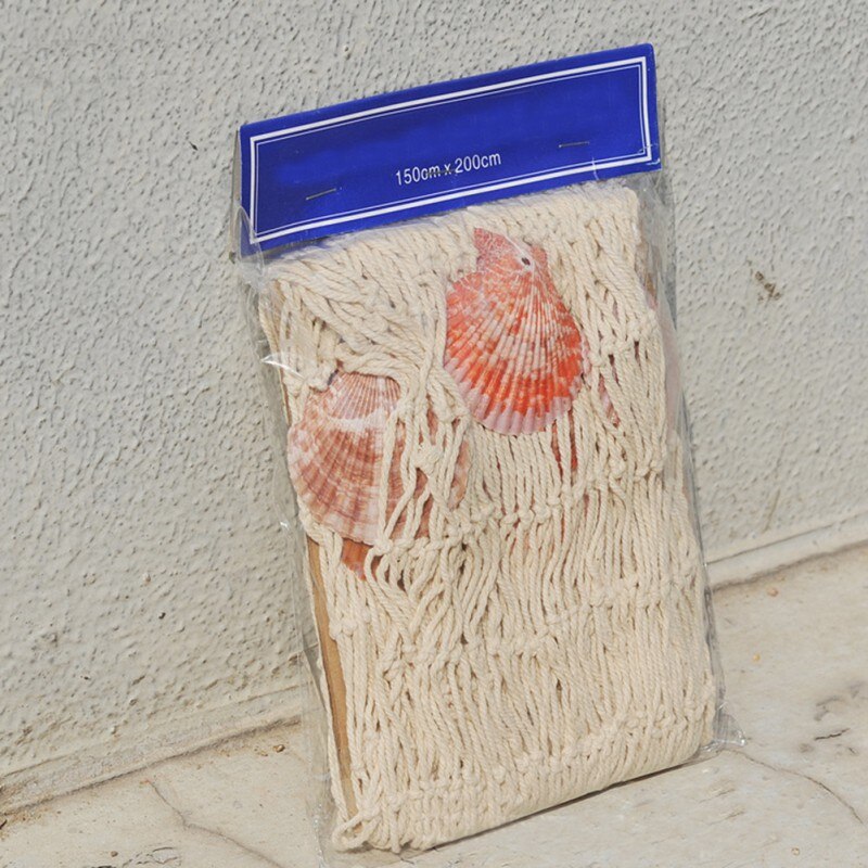 Zee Mediterrane Wind Nautische Visnet Seaside Muur Strand Party Schelpen Huis Tuin Decor Us Zending: WHITE