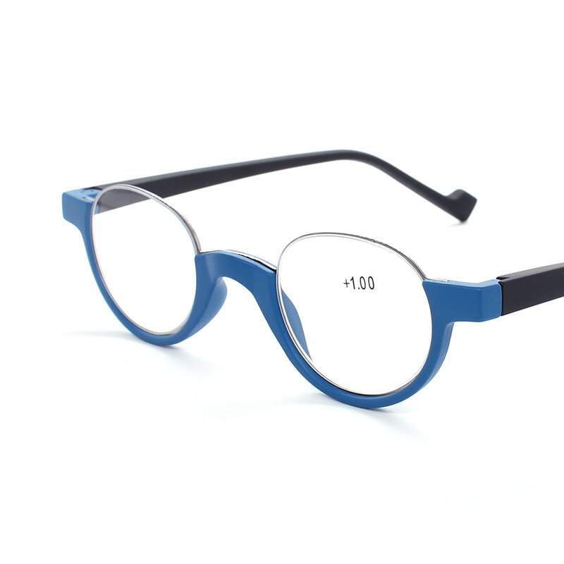 Runde metall Anti-müdigkeit lesebrille frauen dioptrien lupe große Vision gläser unzerbrechlich 1,0 zu 3,5: +350 / Blau
