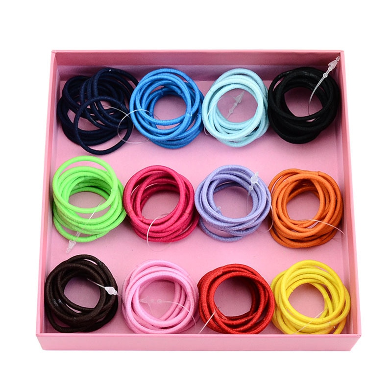12 Kleur Haar Band Haar Touw Hoge Elasticiteit Rubber Band Koreaanse Sieraden Gemengde Kleur Vrouwelijke Baby Kind Elastische Paardenstaart Houder