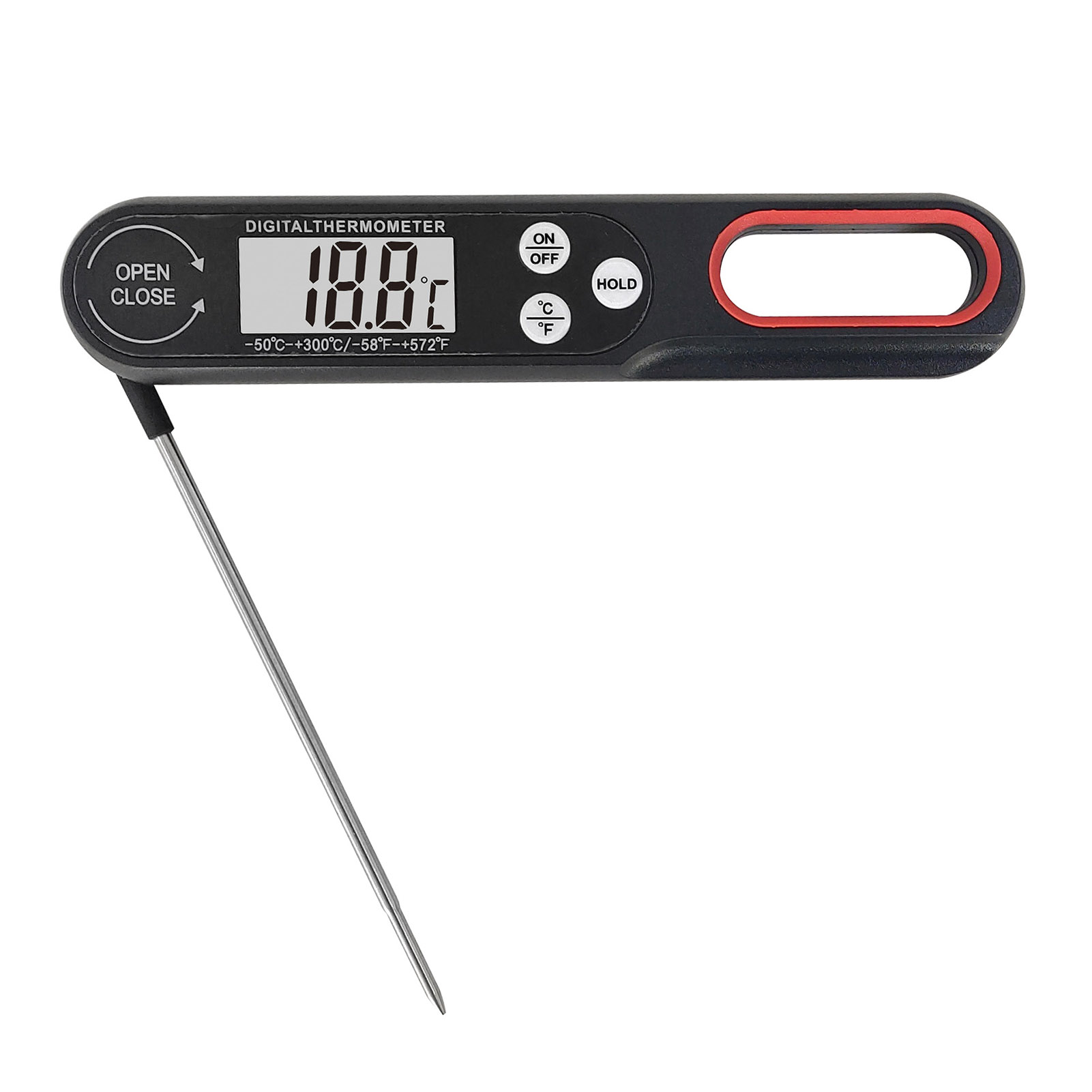 Digitales Lebensmittelthermometer, Grill, Kochen, Fleisch, Messthermometer, Heißwasserthermometer mit Sonde, Küchenwerkzeug: Gelb