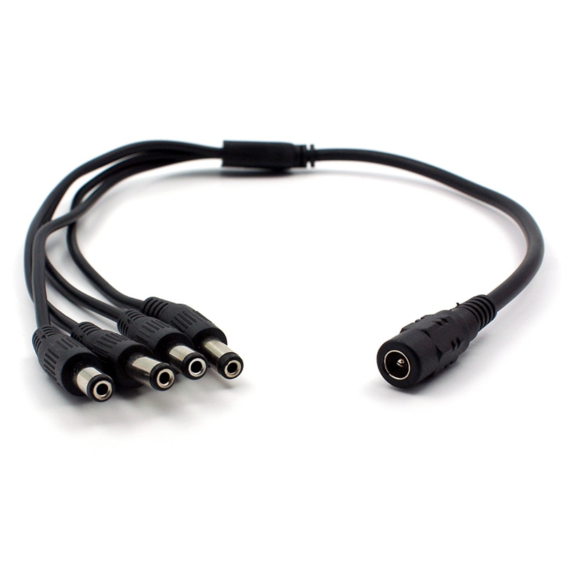 1 Dc Vrouw Tot 4 Man Plug Power Cord Adapter Connector Splitter Kabel Voor Cctv Video Surveillance Beveiliging Ip Camera led Strip