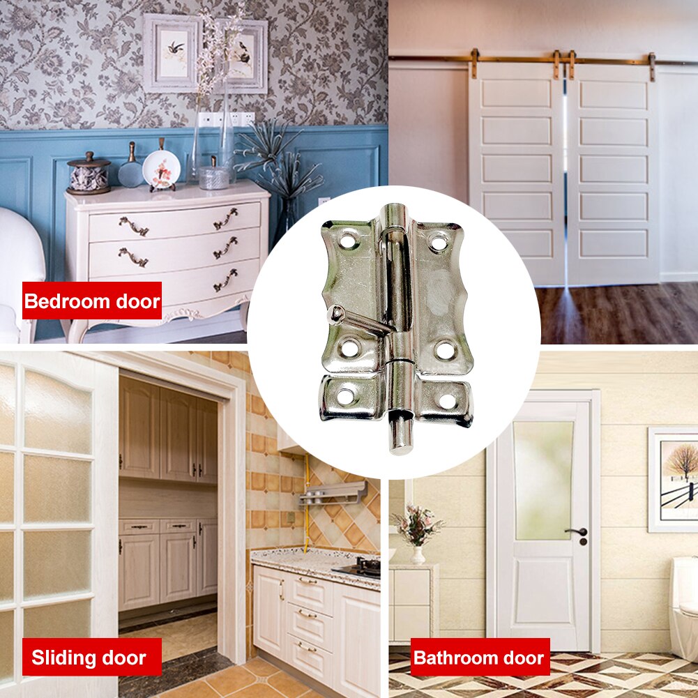 1pcs Stainless Steel Hardware Door Lock Thumb Lock Bolt Latch Padlock Clasp Set Sturdy, durable, safe and reliable