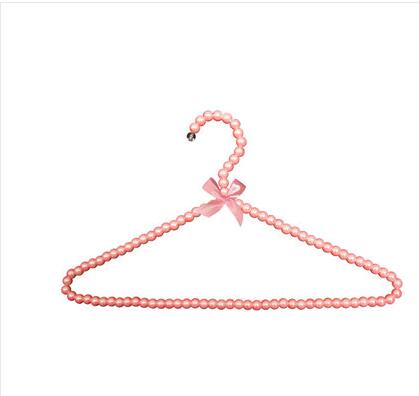 Sainwin 5 stuks/partij 40cm dames parel plastic hangers mooi voor roze witte jas pak jurk hanger hangers voor kleding: Roze