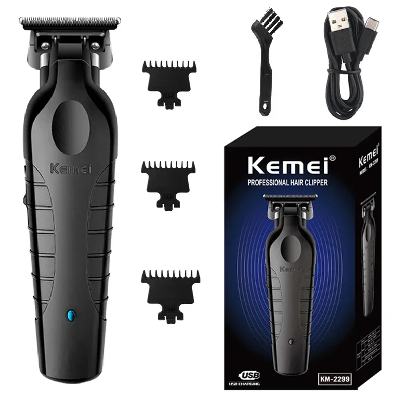Kemei 2299 Professioneller elektrischer Friseur, elektrischer Trimmer, professionelle Haar-Webart, Zubehör für Männer, Corte De: Black