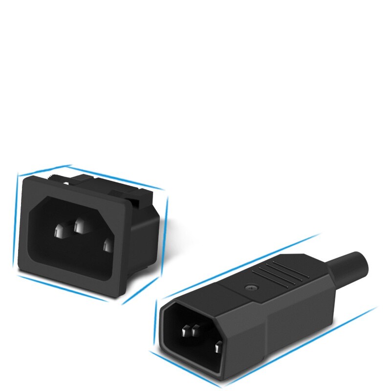 10A/250V Socket Plug Connector 2 3 Pin Zwart Ac Stopcontact Met Zekering Voor Computer Tv Elektrische auto Charger Plug Adapter