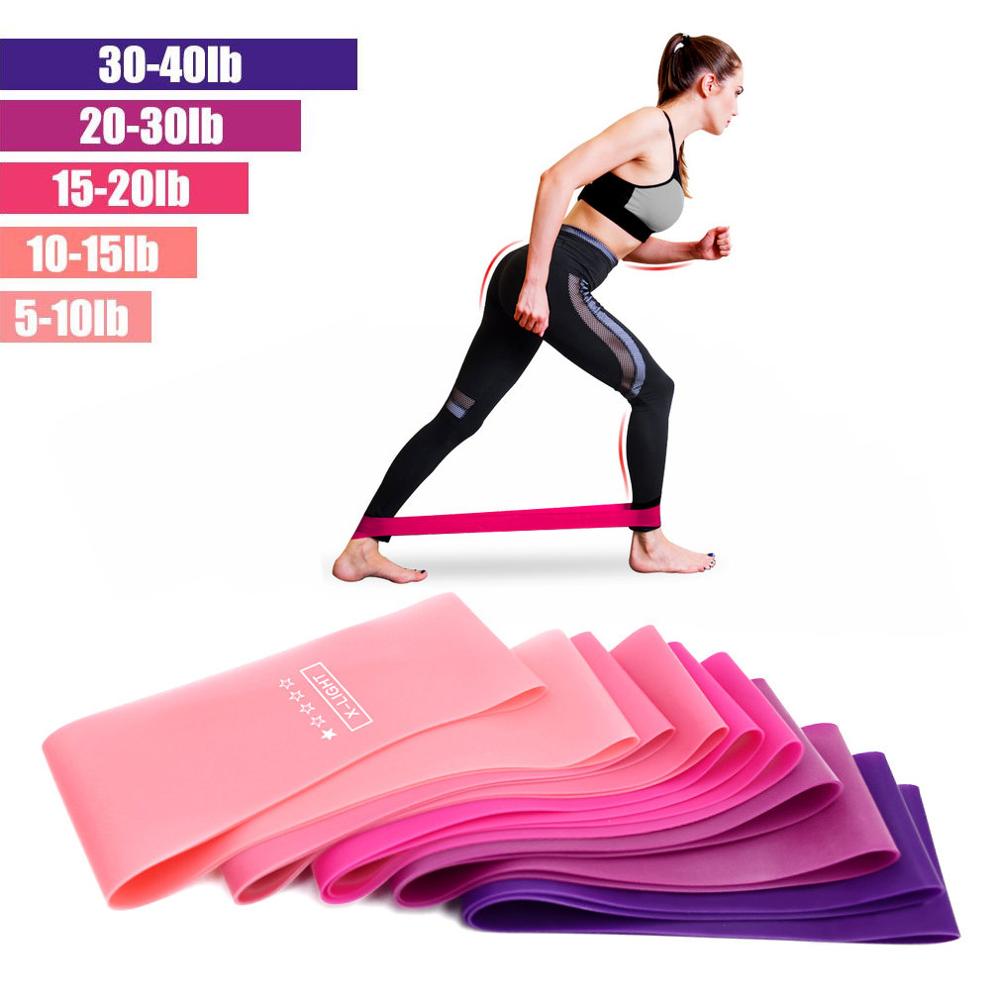 Yoga fitness modstandsbånd pilates sport gummi fitnessbånd crossfit træningsudstyr 0.35/0.5/0.7/0.9/1.1mm