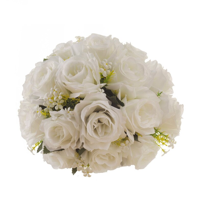 weiße Rose Hochzeit Blumen Braut Sträuße Handgemachte Künstliche Blume buque casamento Braut Bouquet für Hochzeit Dekoration