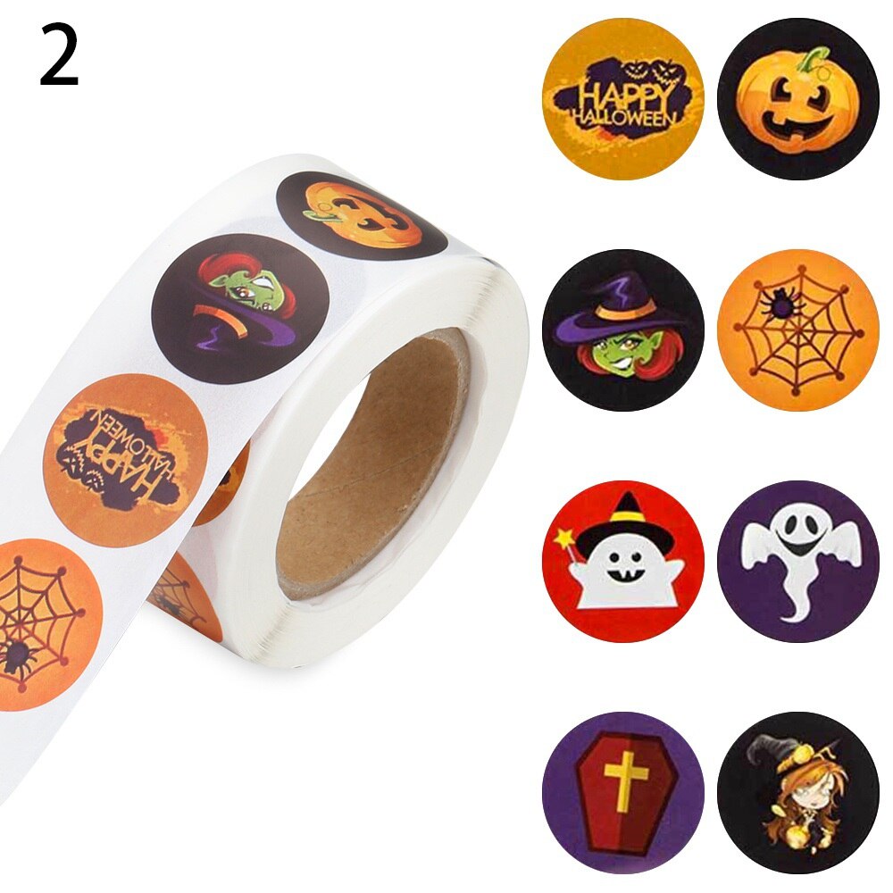 500 stuks halloween ronde stickers zelfklevende etiketten papieren snoepzakken stickers verpakking seal verpakking knutselen: 2