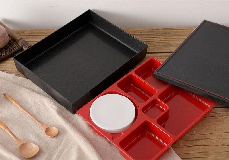 Portable Lunch Box For Kids School Children Office Outdoor Picnic ABS Bento Box 5 Grid Japanese Style Sushi Food Containers