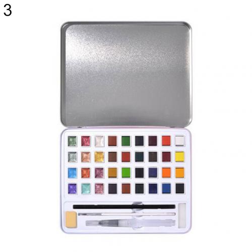Ensemble de peinture pigmentée aquarelle à paillettes nacrées 12/36/48 couleur avec boîte en fer: 3
