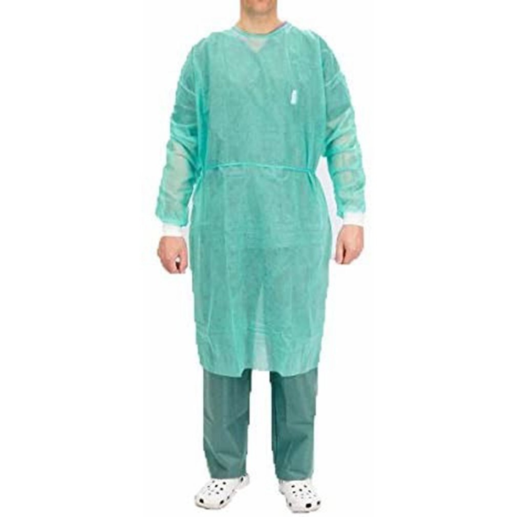 10pcs Disposable Isolation Clothing Non-woven Isolation Gown Fluid Resistant Protective Dress For Men Woman