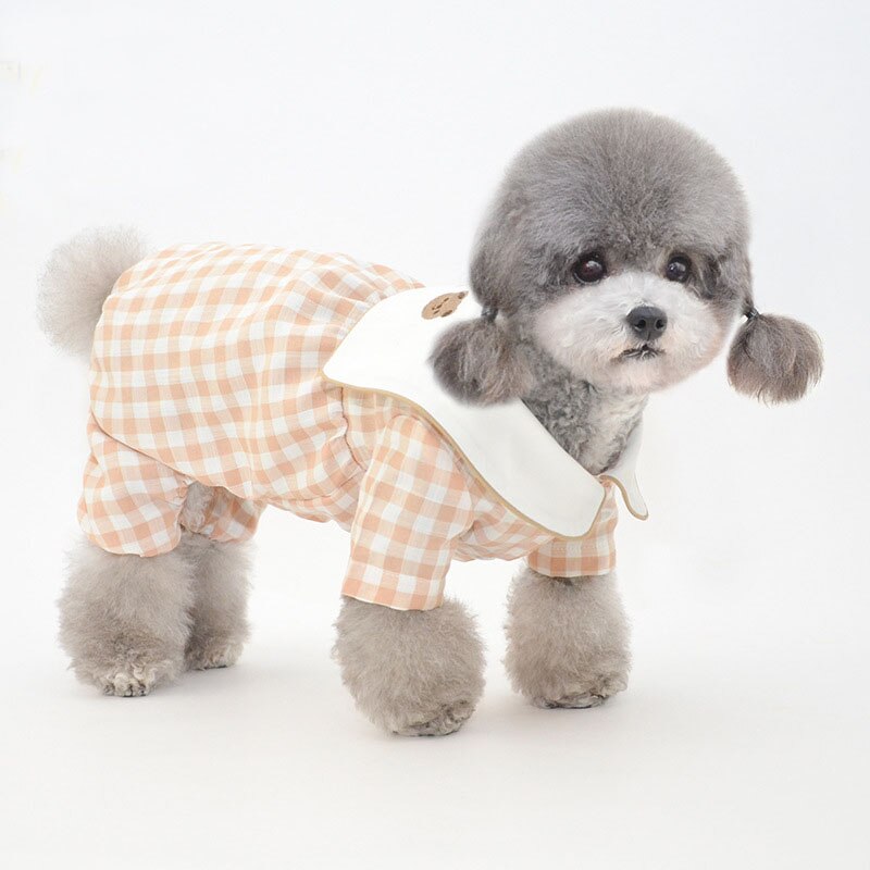 Lente Dunne Hond Kleding Plaid Katoen Comfortabele Hond Vest Zomer Huisdier Een Stuk Thuis Kleding Puppy Kleding Chihuahua Yorkshire