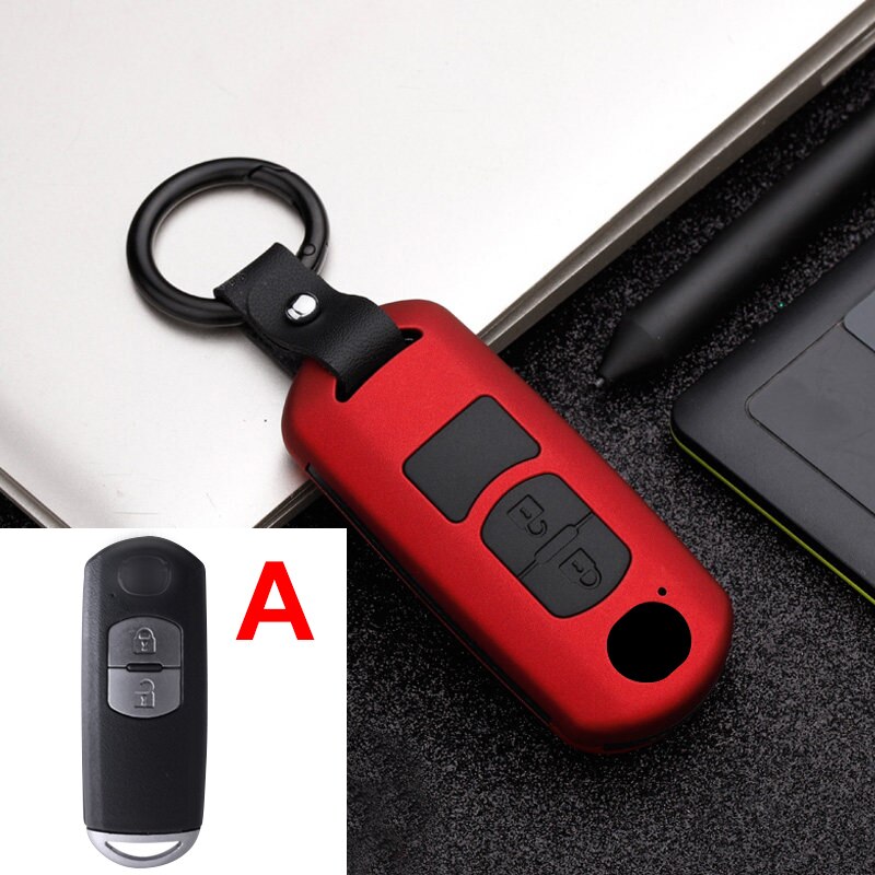 ABS+Silicone Car Remote Key Case Fob Cover For Mazda 2 3 6 Atenza Axela CX-3 CX3 CX-5 CX5 CX 5 CX7 CX8 CX9 MX5: A Red