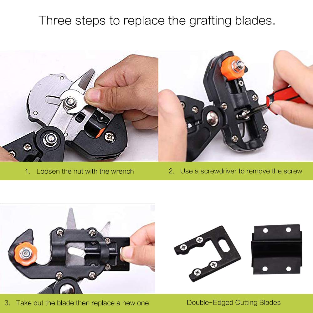 Profissional red toolbox enxertia pruner ferramenta de jardim tesouras de poda agricultura tesoura frutas árvore vacinação secateurs com fita