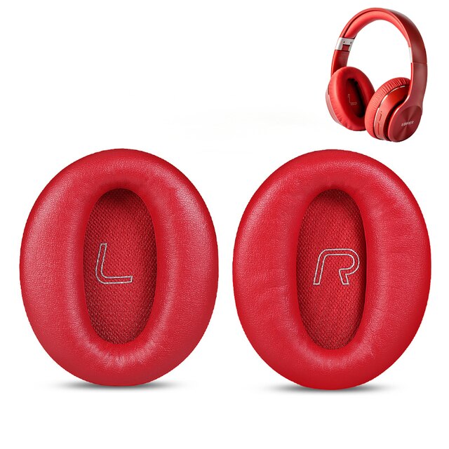 Kutou earpads para edifier w820bt fones de ouvido substituição earpads w828nb espuma almofada earmuffs acessórios se encaixam perfeitamente pele: Red Thickened