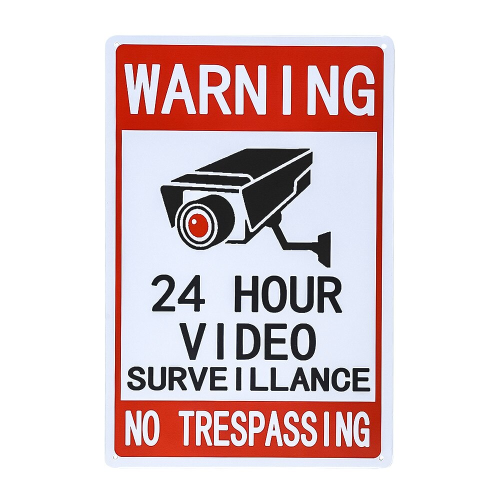 DL-Video Surveillance Signs Outdoor Surveillance Signs 24 Hour Video Clear Letters,Easy to Mount with 4 Holes