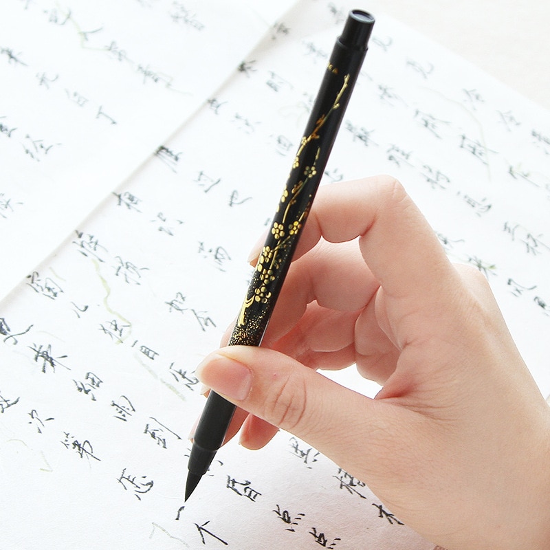 Platinum Calligraphy Brush Soft Tip Double Head Refillable Brush Pen with Ink Medium Tip Writing