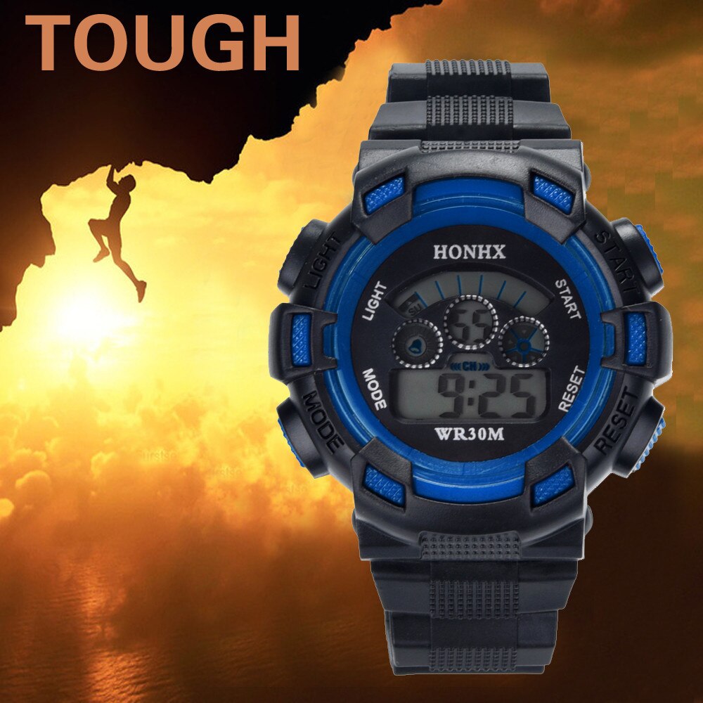 Student Waterproof Children Boys Digital LED Sports Watch Kids Alarm Date Watch Casual Electronic Simplicity Round Watch
