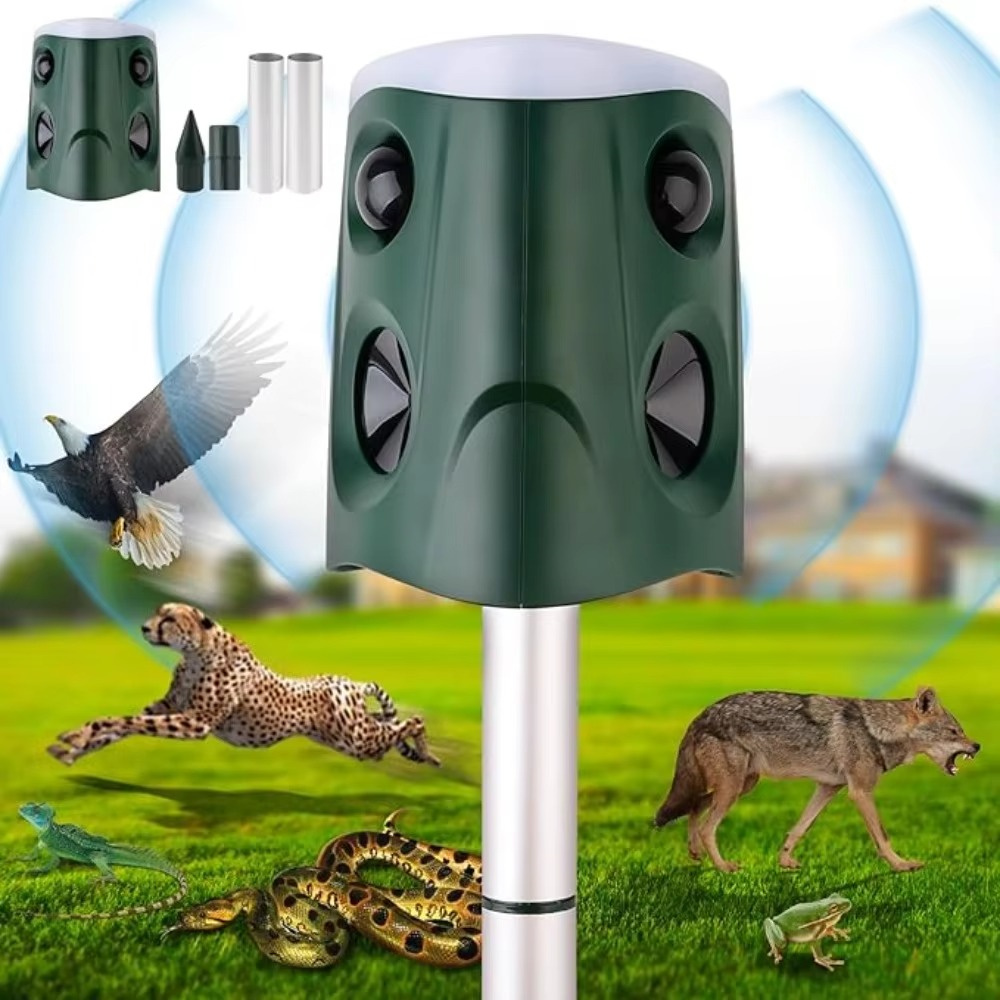 LED Light Alarm Ultrasonic Cat Dog Repellant Outdoor Solar Power Rechargeable Garden Repellers Cat Deterants for Animals: Lavender