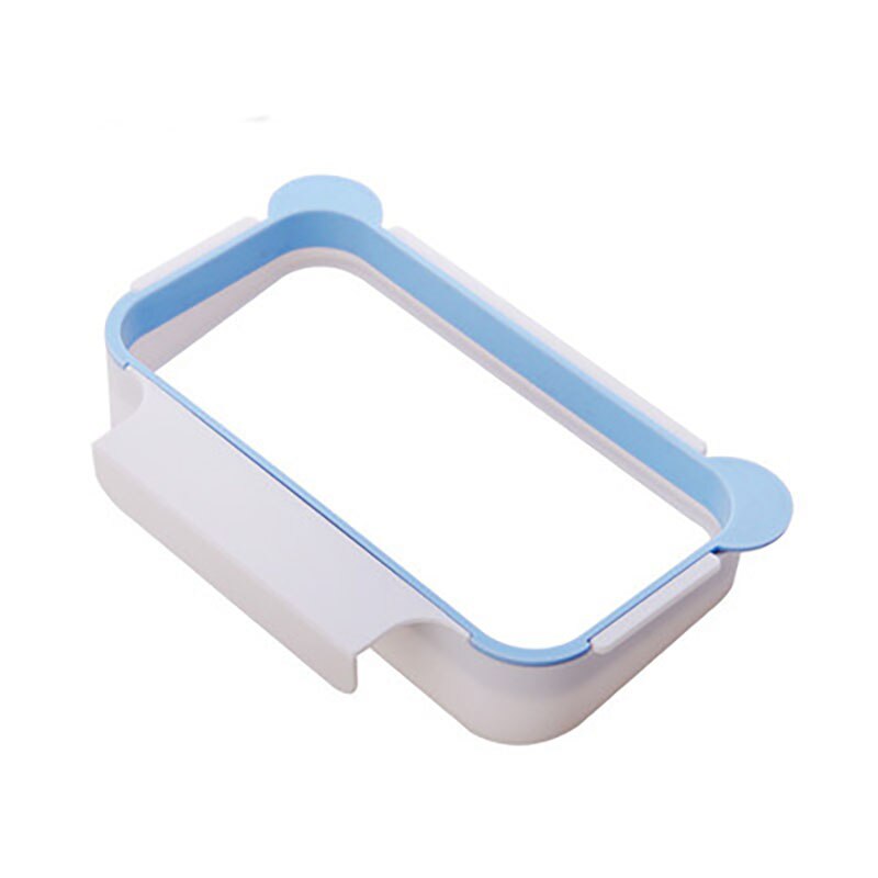 1Pcs Kitchen Can Hang Cabinet Door Trash Rack Trash Bag Storage Rack Plastic Bag Shelf Trash Can Bracket Towel Rack: Blue