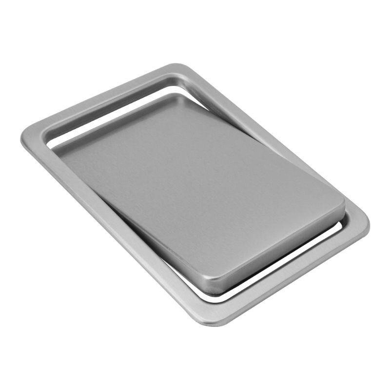 Stainless Steel Flush Recessed Built-in Balance Swing Flap Lid Cover Trash Bin Garbage Can Kitchen Counter Top