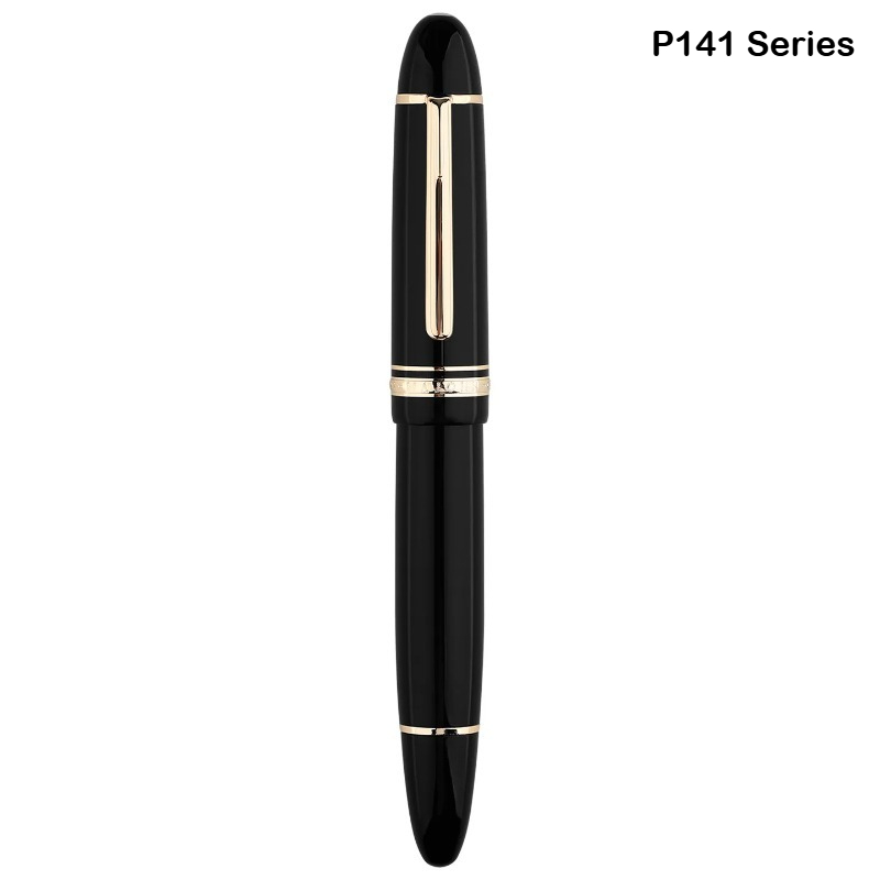 MAJOHN P140 Penna stilografica a pistone in metallo rame Pennino parasole Corpo in resina leggera trasparente Materiale scolastico di cancelleria PK 9019 X159: giallo / F