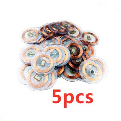 5/10Pcs 125KHz T5577 EM4305 Writable Rewritable Transparent Coin Card Keyfob RFID Proximity Access Control card: 5pcs
