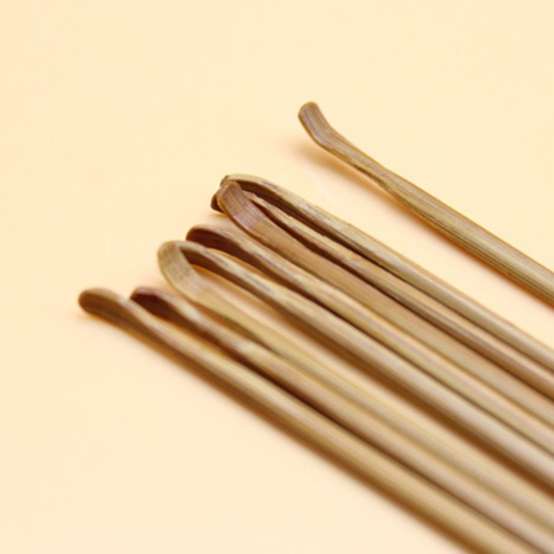 Wood Coal Bamboo Spoon Ear Pick Tool Polishing Round Bamboo Handle Ear Cleaner