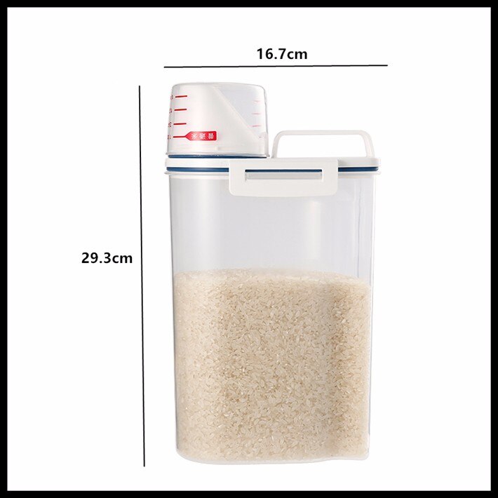 Tarros de comida, almacenamiento, cocina, cereales, granos, contenedor para almacenamiento de arroz, caja con verter Material PP