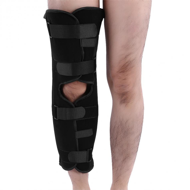 1PC Tri-Panel Knie Wegfahrsperre Volle Bein Brace Unterstützung Aluminium Legierung Gerade Knie Schiene für Knie Protector Bruch stabilisator