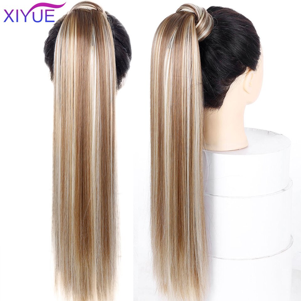 24 Inches Long wavy hair Clip In Hair Tail False Hair Ponytail Hairpiece With Hairpins Synthetic Hair Pony Tail Hair Extension
