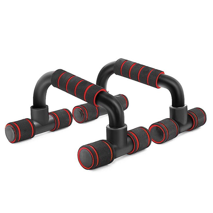 Hjemmetræningsudstyr push up stand fitness træning pushup træningsværktøj med polstret skumgreb og skridsikkert håndtag: Rød