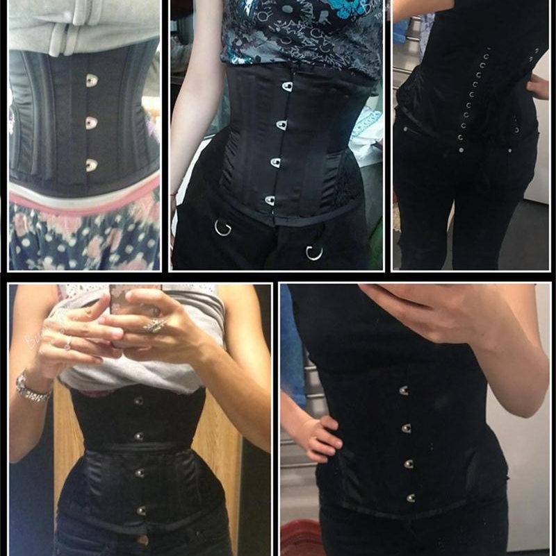 Burvogue Underbust Taille Controle 12 Stalen Botten Corset Bustiers Korte Cincher Borduren Taille Trainer Vrouwen Satijnen Corset