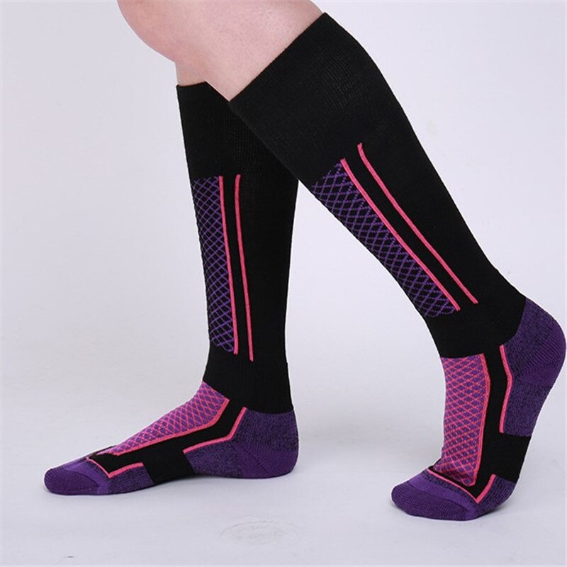 1 Paar Skiën Sokken Winter Outdoor Running Fietsen Hoge Elastische Sok Dikker Thermische Vissen Sport Accessoire Mannen Vrouwen