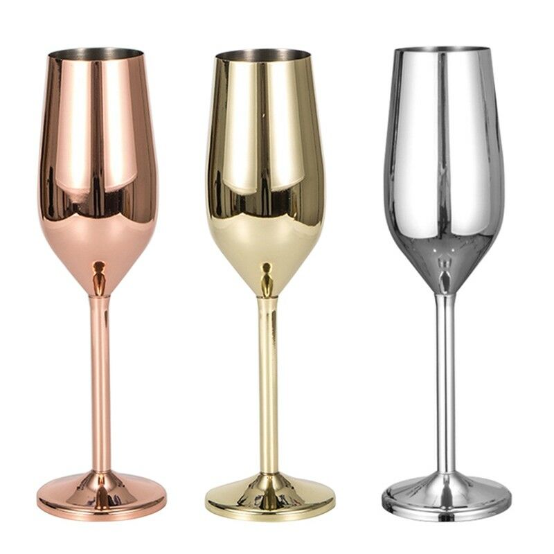 Champagne Glasses Brushed Gold Wedding Toasting Champagne Flutes Shatterproof Stainless Drink Cup Party Marriage Wine