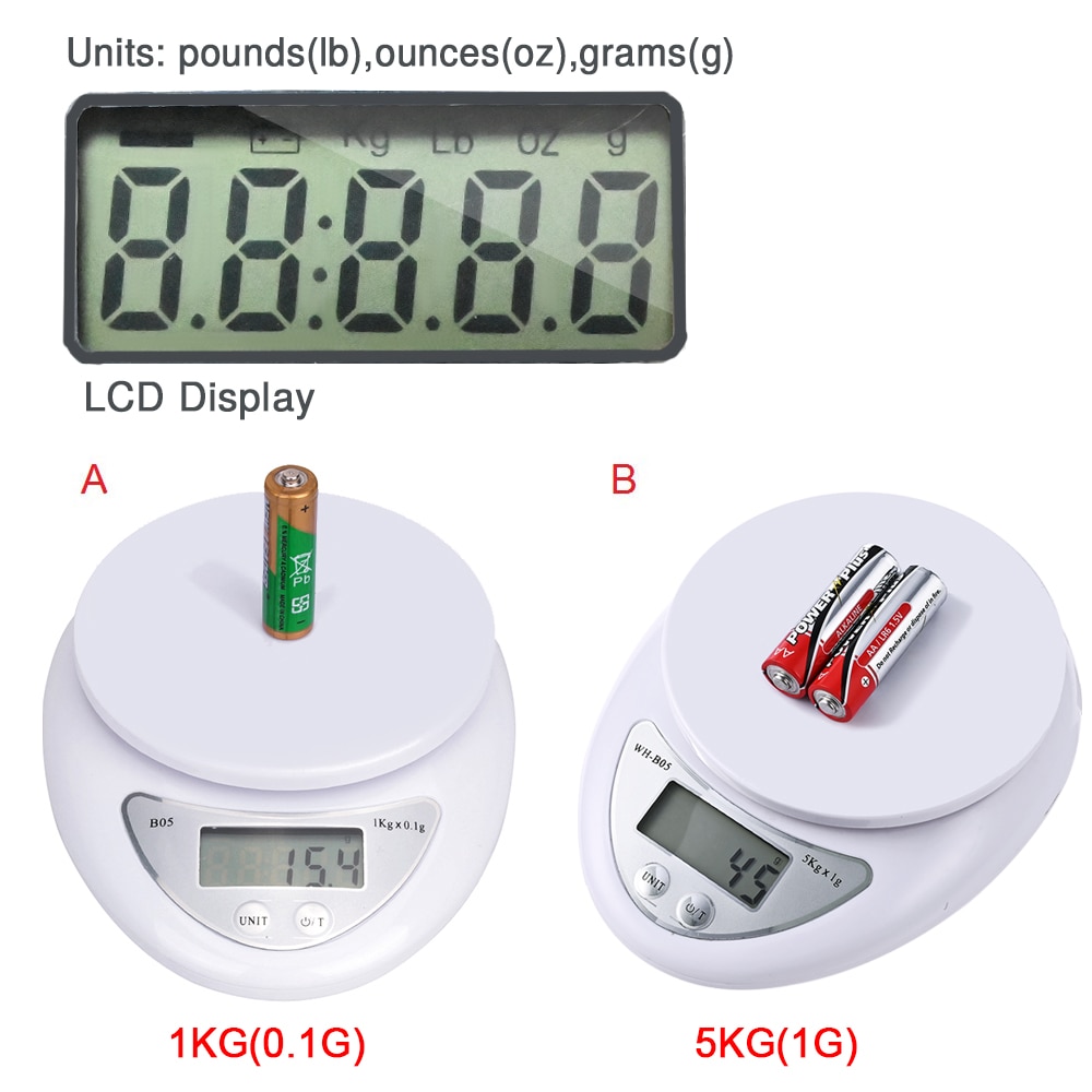 Anpro 5Kg/1G 1Kg/0.1G Draagbare Digitale Weegschaal Led Elektronische Weegschalen Postal Voedsel Meten gewicht Keuken Led Elektronische Weegschalen