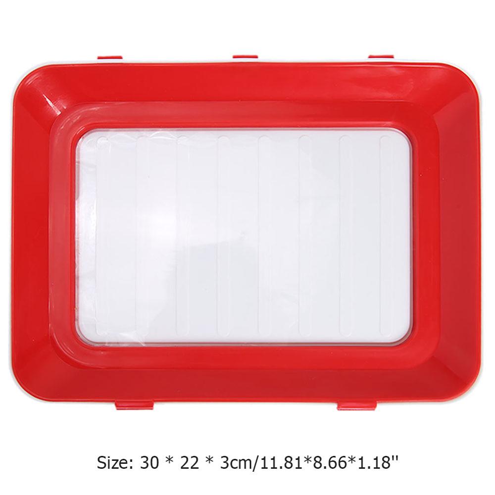 Keeping Fresh Spacer Container Food Preservation Tray Refrigerator Food Storage for Household Kitchen Helping Decor: Red