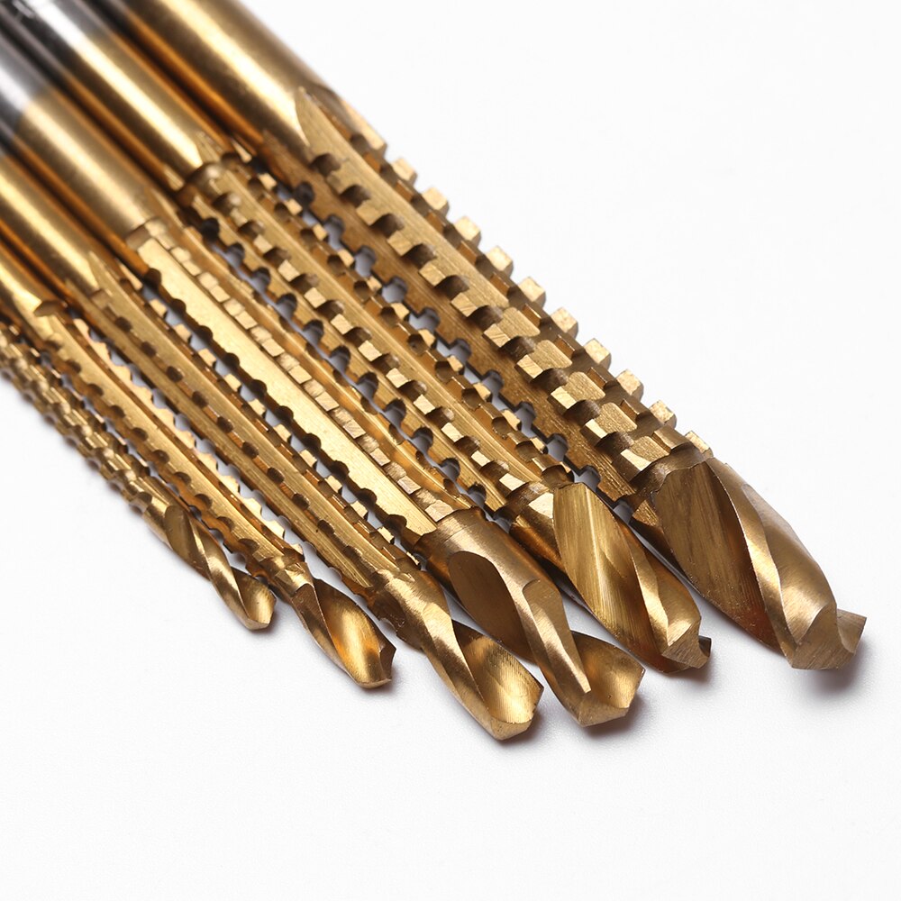 1/6 pièces 3/4/5/6/6. 5/8mm scie perceuse à bois perceuse à bois outil à main HSS haute vitesse en acier titane enduit forets outils ensemble