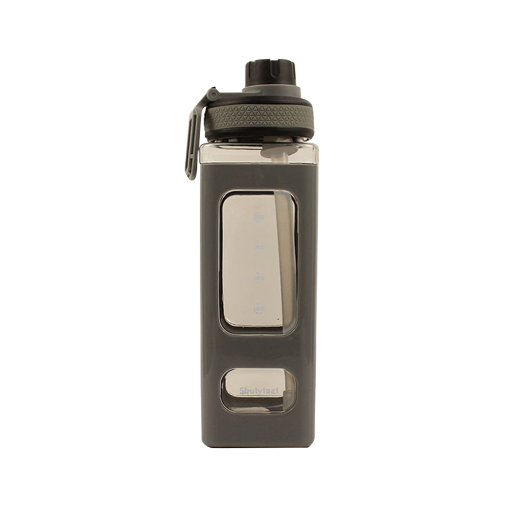 2L Wasser Flasche Stroh Tasse Große Kapazität Hohe Temperatur Kunststoff Wasser Tasse Zeit Skala matt draussen Sport Schüler Paar Tasse: 900ML D