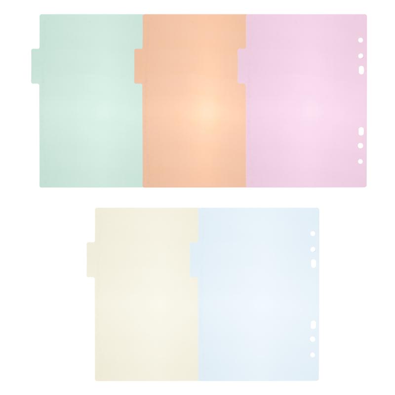 10pcs A5 Binder Dividers Labels Insertable Multicolor Plastic Tab for Office