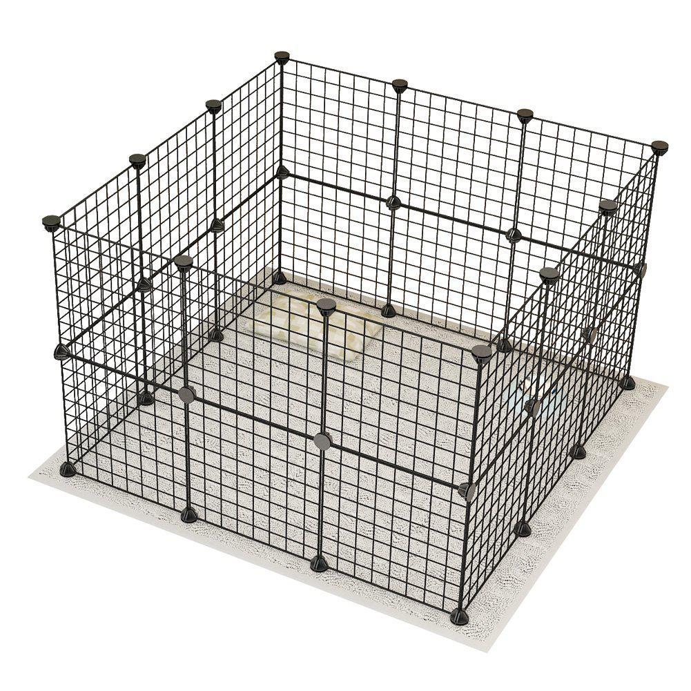 Diy kombination trådnet kæledyr bur hund kat kanin bur multi funktion hegn jern bur marsvin metal hamster bure