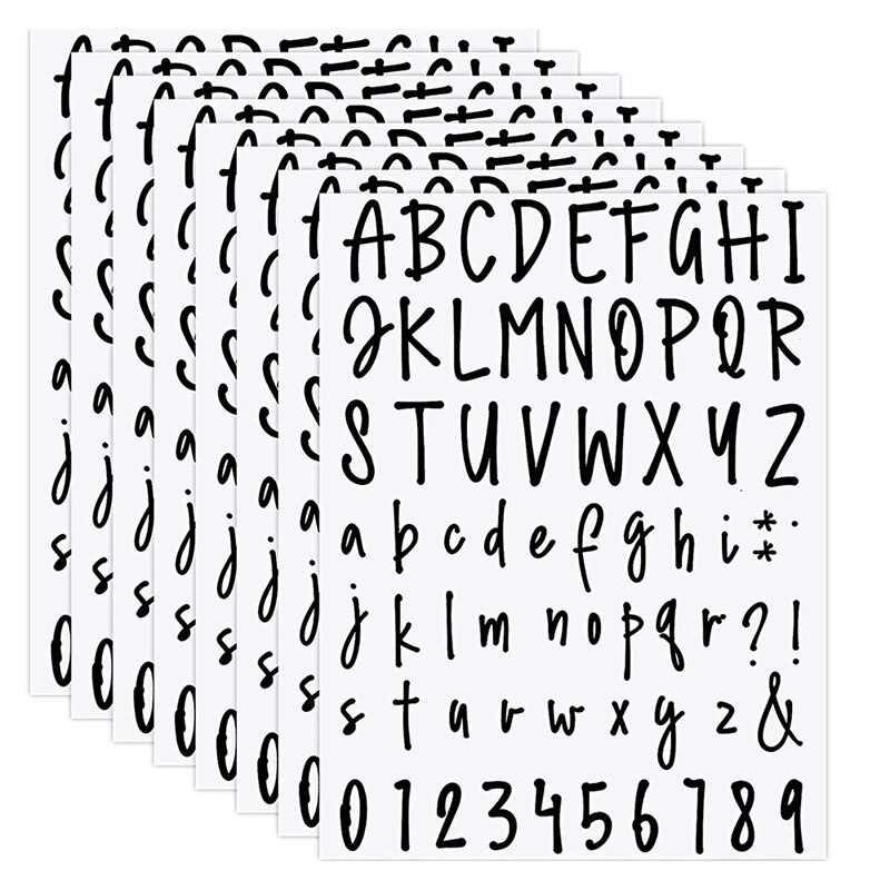 8 Sheets Self Adhesive Vinyl Letters Numbers Kit, Letters Numbers Stickers DIY Decal Script Pantry Labels for Signs: Default Title