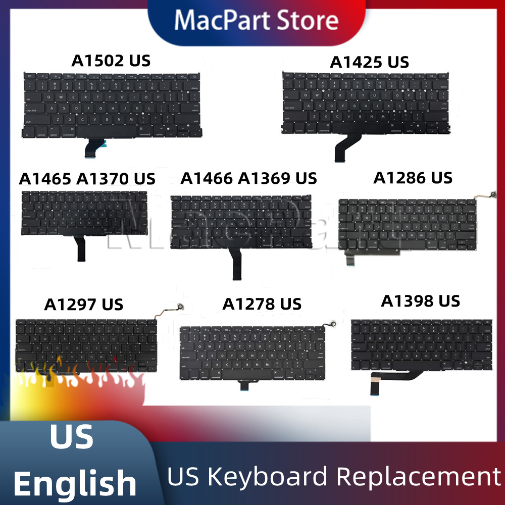 Laptop US toetsenbord Voor Macbook Pro A1502 A1297 A1278 A1398 A1425 A1286 A1466 A1369 A1370 A1465 Toetsenbord Vervanging