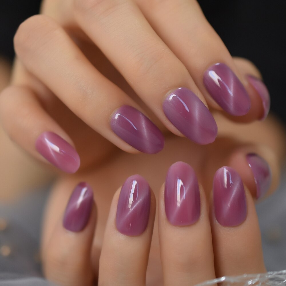 Rode Kat Ogen Nep Nagels Prachtige Uv Gel Nagels Craft Dikke Nail Art Tips Pre-Ontwerpen Herbruikbare Dames Vingernagels met Lijm: L5521