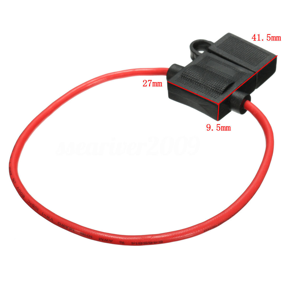 12V Car In-line Standard Blade Fuse Holder 5A 10A 15A 20A 25A 30A Fuses Kit